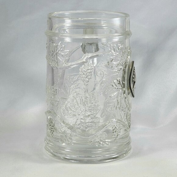 Vintage Glass Beer Souvenir Mug West Virginia Cardinal State Bird Pewter Emblem - Picture 5 of 8